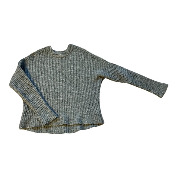 ZARA Gray Wool Cable Knit Sweater Oversized Sz‎ M Cabincore Cozy Minimalist - Picture 3 of 5